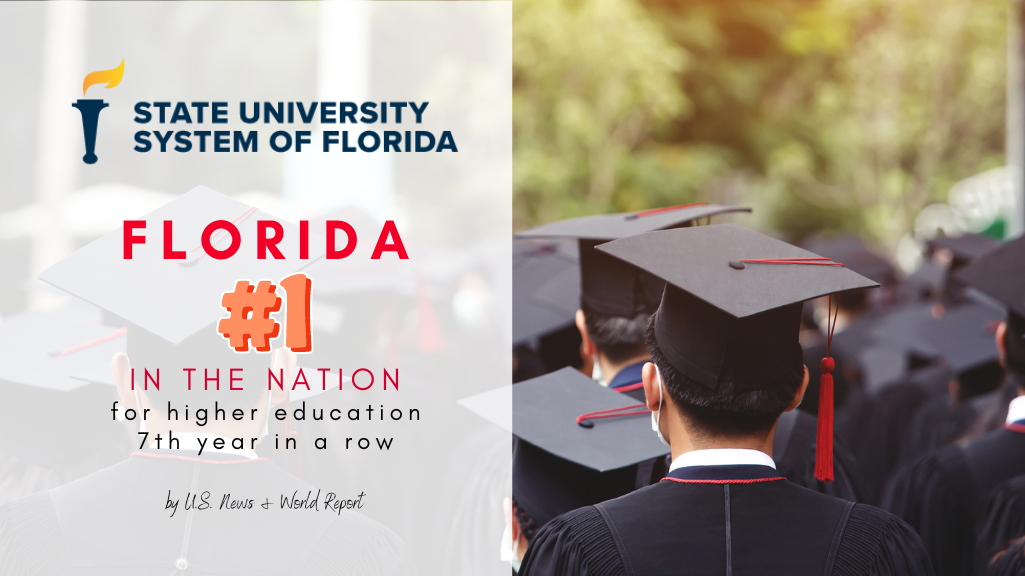 Florida remains #1 for higher education in U.S. News and World Report rankings for the seventh year